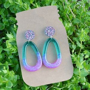 Resin Glitter Dangle Earrings *The Jasmine*